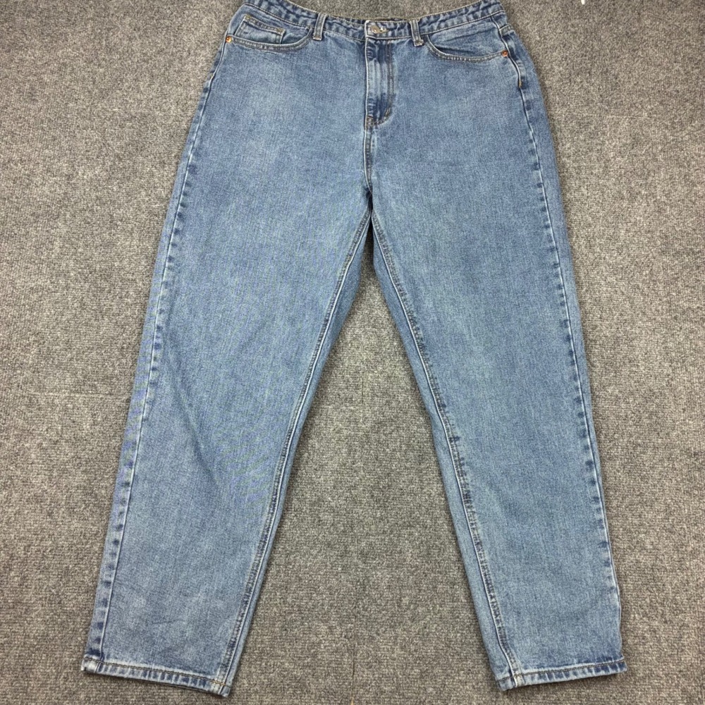 PrettyLittleThing Mom Jeans Medium High Waisted Tapered Denim Womens Size 12